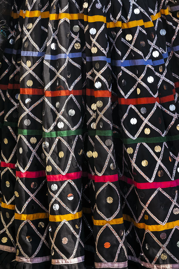 Rajasthani embroidered tribal dress fabric #1 Photograph by Glen Allison