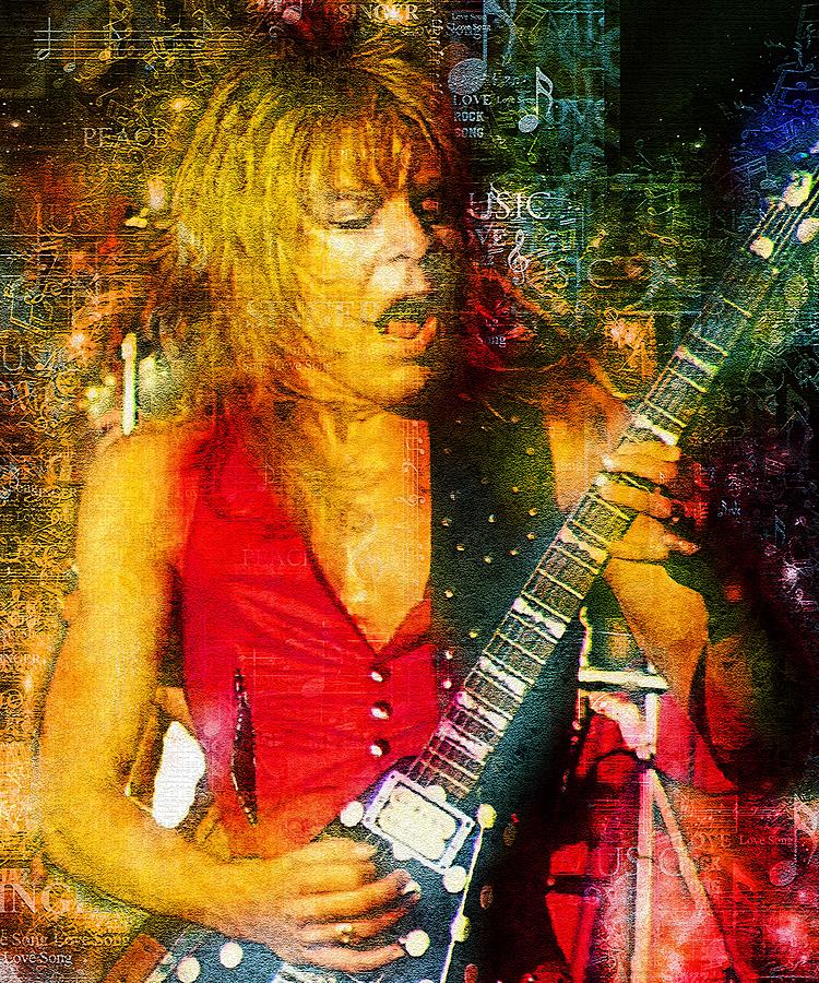 Randall William Rhoads American Heavy Metal Guitarist Painting by Rosie ...