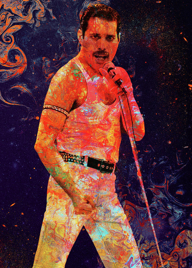 Rapper Fanart Rapper Singer Freddie Mercury Digital Art by Najarro Quinn