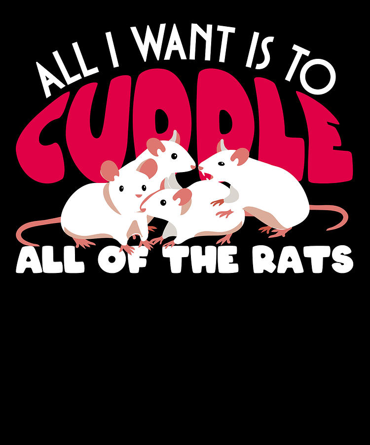 Mouse Digital Art - Rat Cuddling Rodent Cuddle Rat Lovers #1 by Toms Tee Store