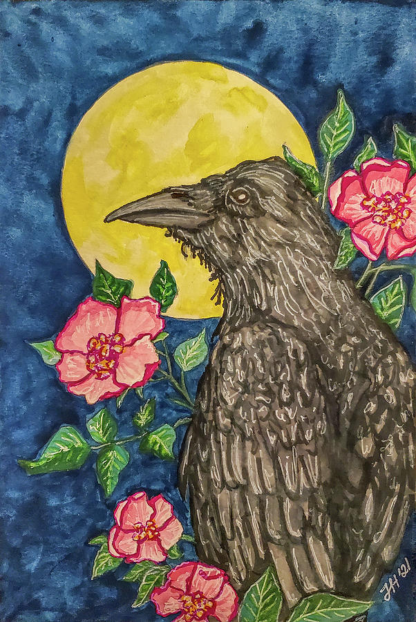 Raven #1 Painting by Jean Haynes