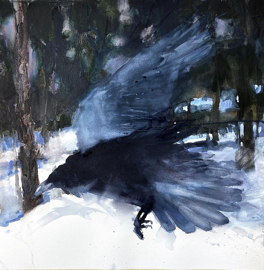 Raven Painting - Raven #2 by Sarah Yeoman