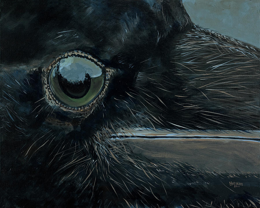 Ravens Eye #1 Painting by Les Herman