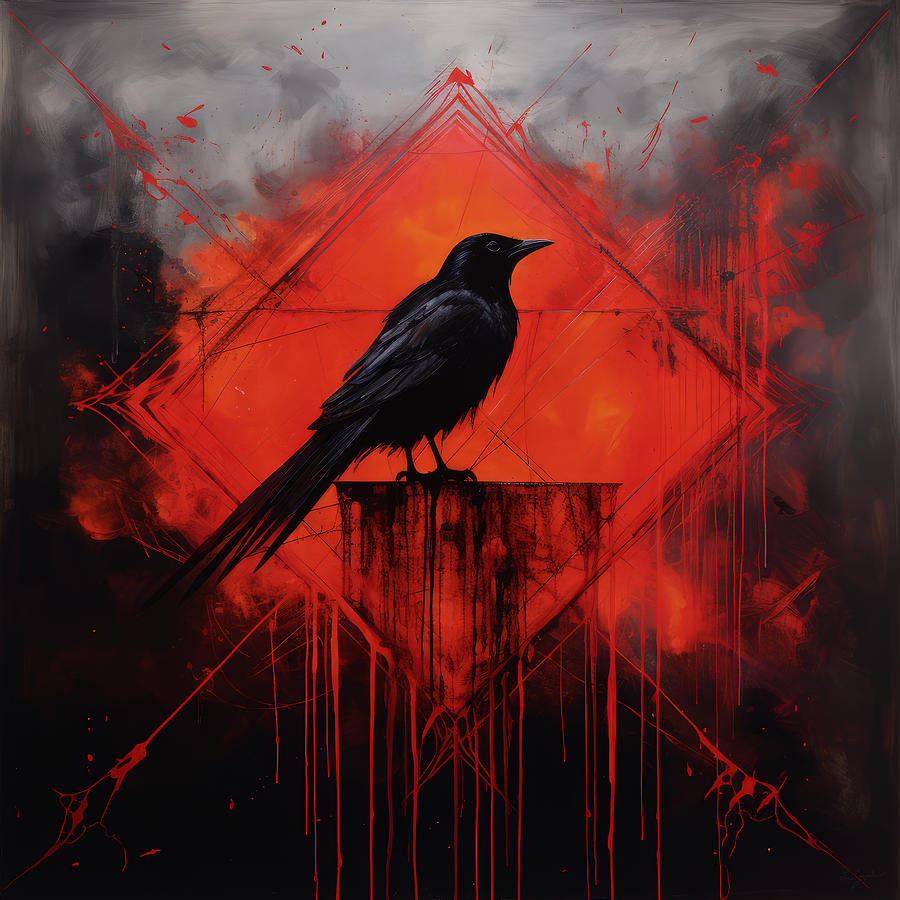 Raven Painting - Ravens Haunting Ballad #1 by Lourry Legarde