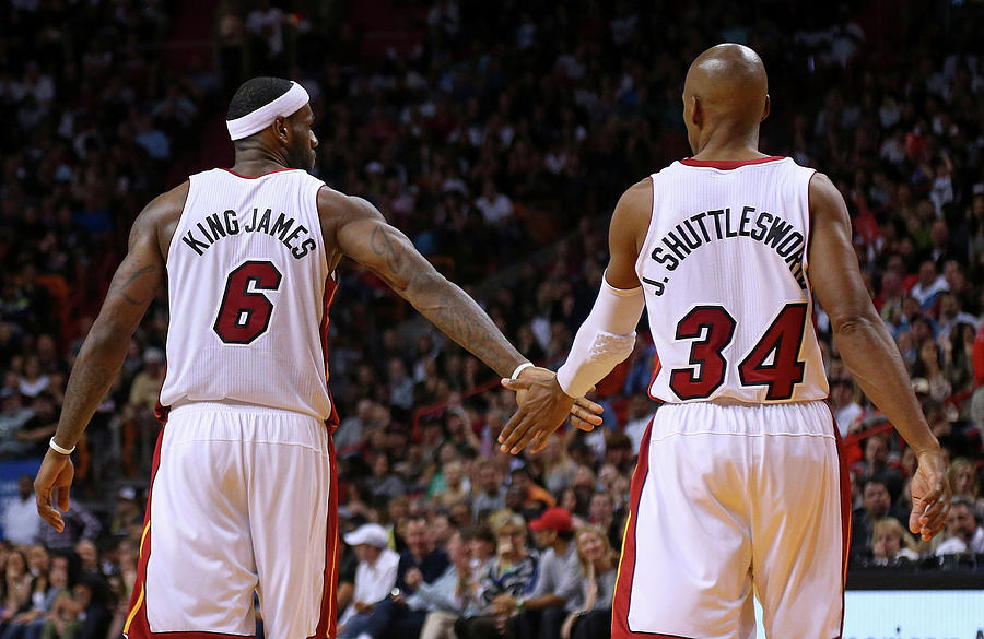 Ray Allen and Lebron James #1 Photograph by Mike Ehrmann