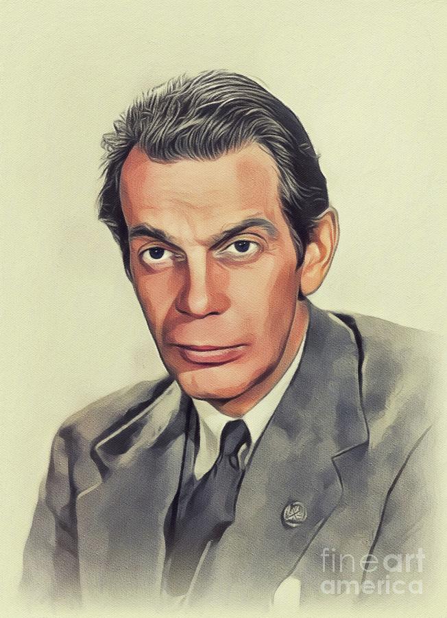 Raymond Massey, Vintage Actor Painting by Esoterica Art Agency - Fine ...