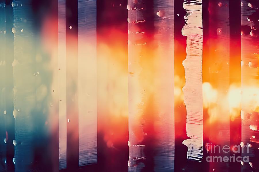 Abstract Painting - Real Film Strip Texture With Burn Light Leaks, Abstract Background #1 by N Akkash