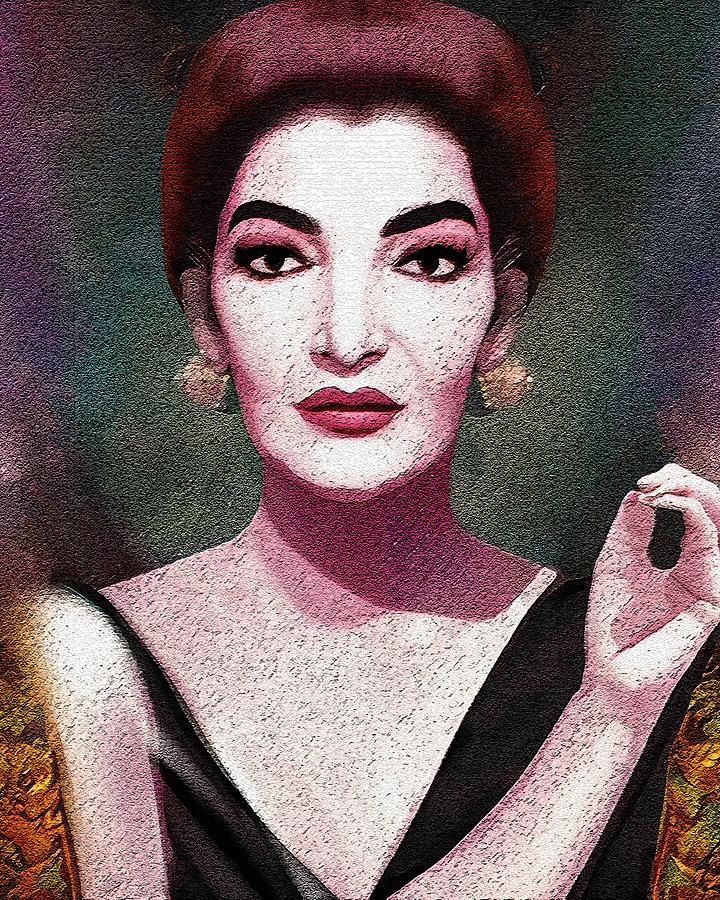 Realistic Portrait Of Maria Callas Digital Art By Edgar Dorice - Fine ...