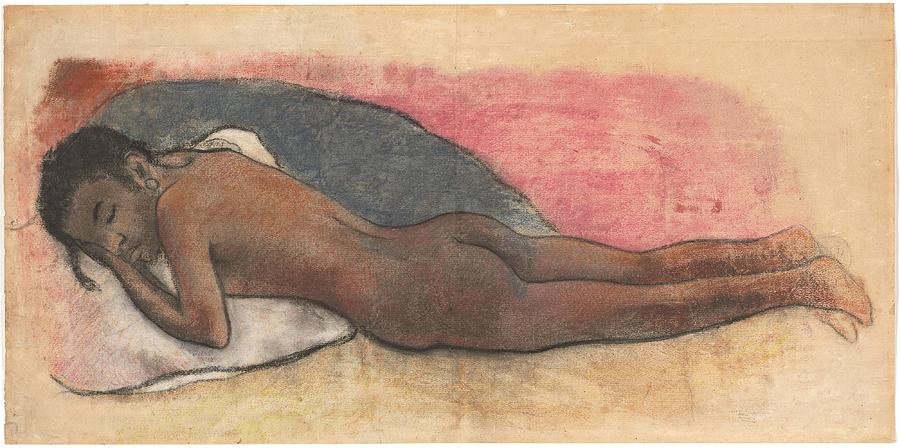 Nude Painting - Reclining Nude #1 by Paul Gauguin