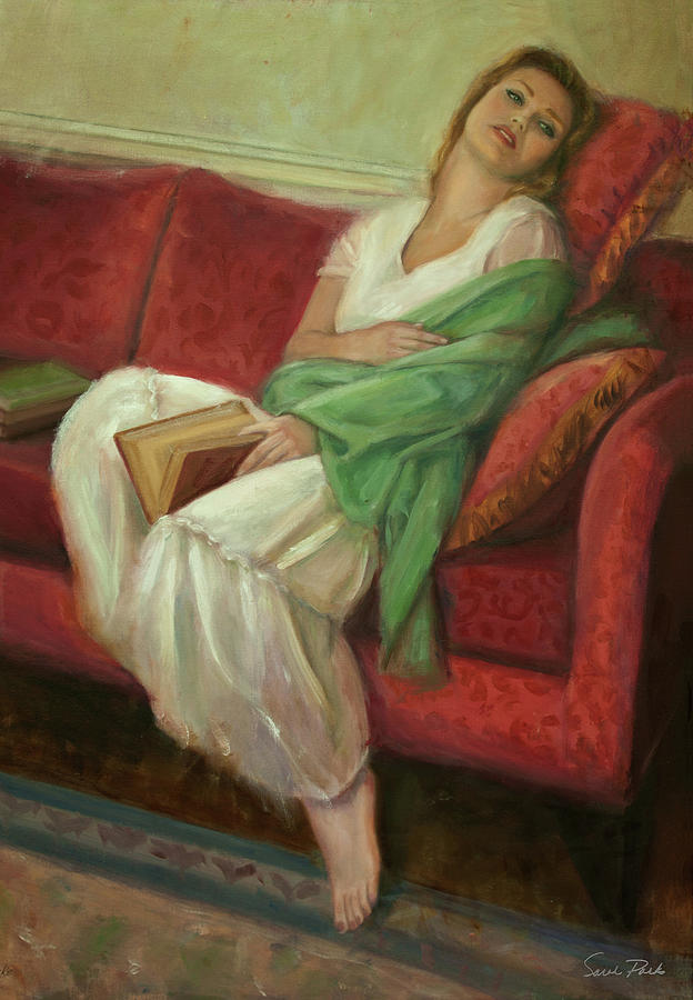 Reclining With Book #1 Painting by Sarah Parks
