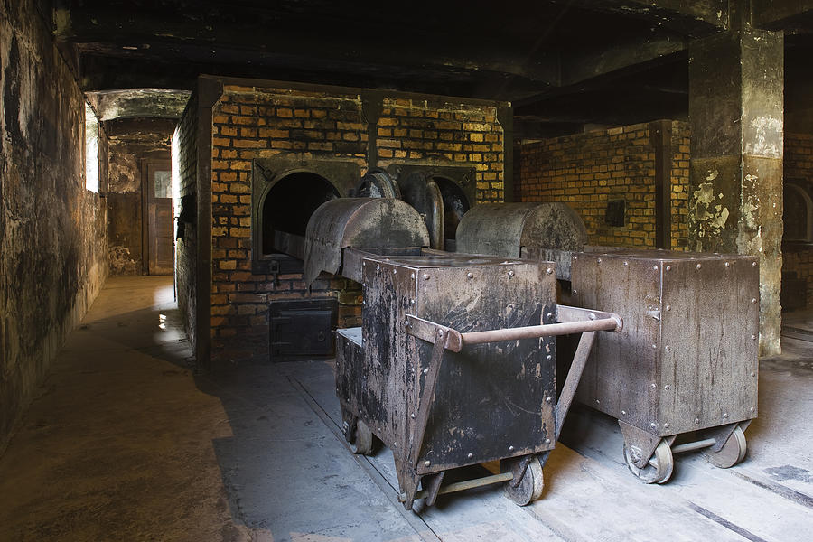 Reconstructed crematorium ovens in Gas Chambers at Auschwitz Concentration Camp, Poland #1 Photograph by David Clapp