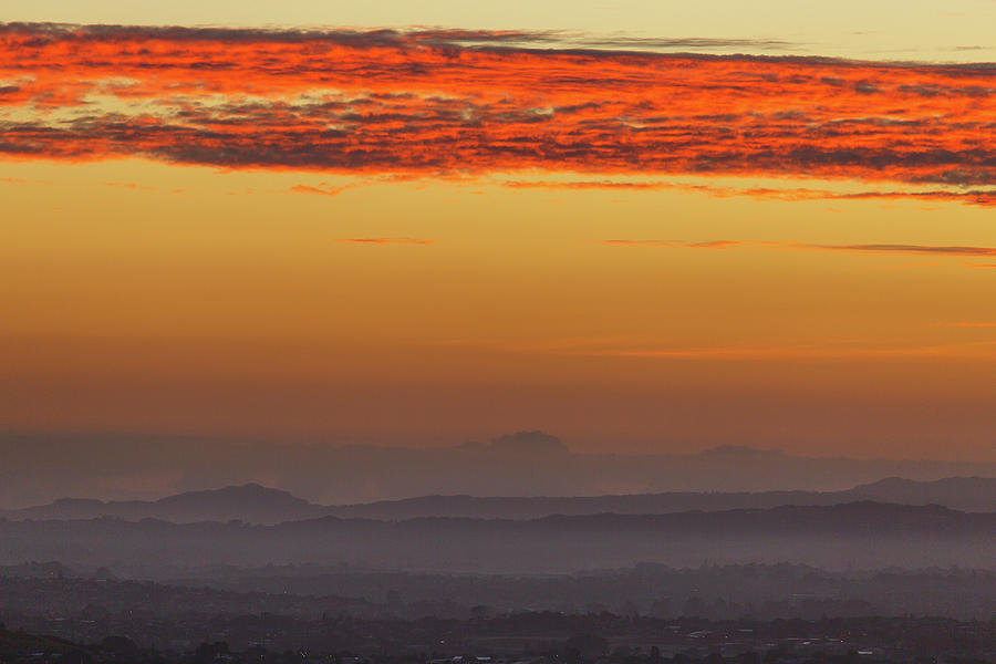 Red and orange cloudy sunrise sky #1 Photograph by Jason KS Leung