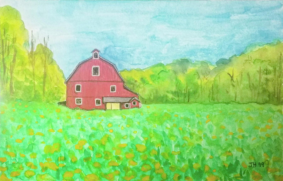 Red Barn #2 Painting by Jean Haynes
