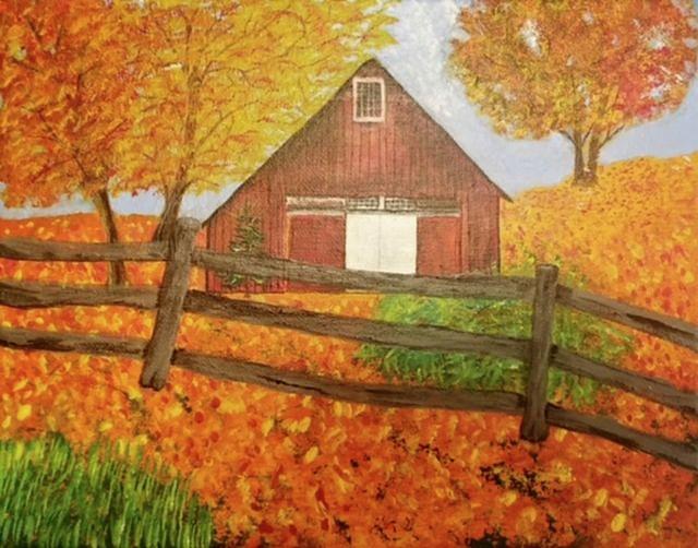 Red Barn #1 Painting by Pour Your heART Out Artworks