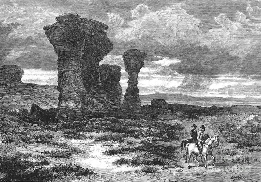 Red Buttes, Wyoming, 1874 #1 Drawing by Thomas Moran