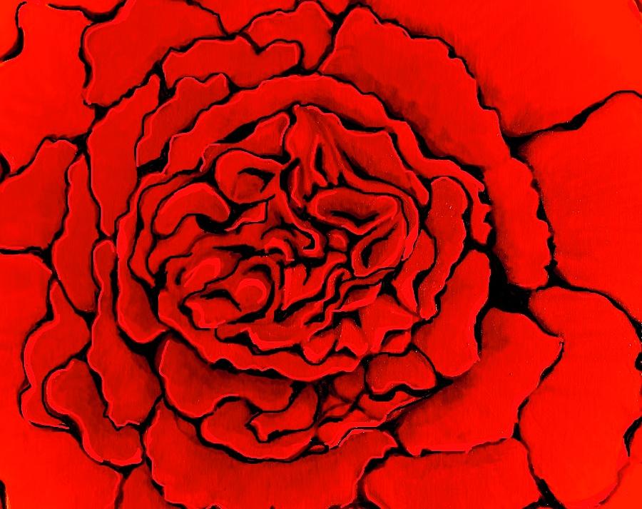 Red Carnation #1 Painting by Victoria Rhodehouse