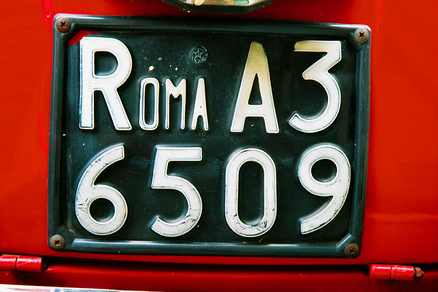 Red / License Plate #1 Photograph by Claude Taylor