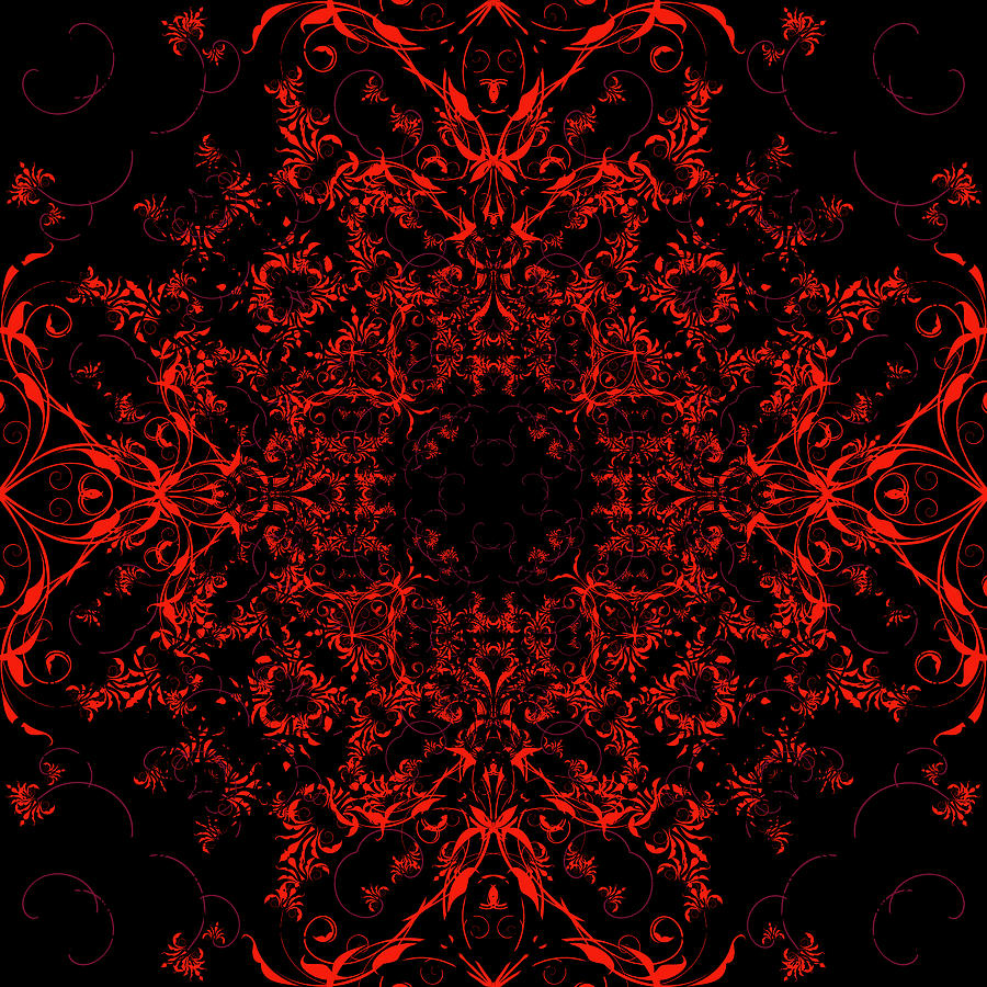 Red Mandala Digital Art by Mr Snif - Fine Art America