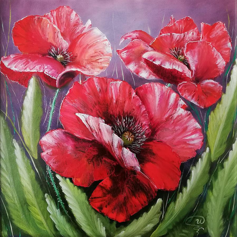 Red Poppies Painting by Nikkolina - | Fine Art America