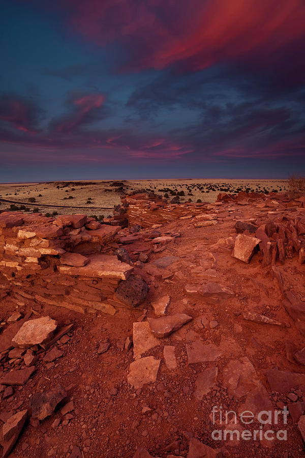 Red Sky Ruins Photograph