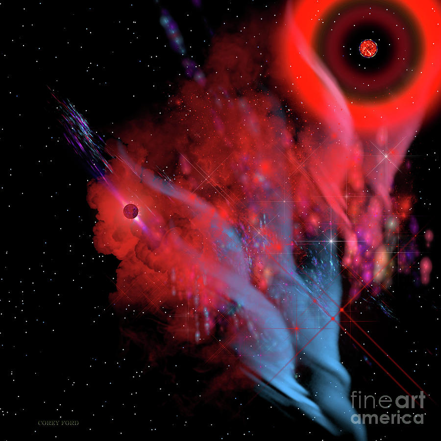 Red Sun Nebula Digital Art