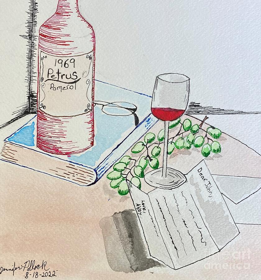 Red Wine Drawing by Jennifer Pollock | Fine Art America