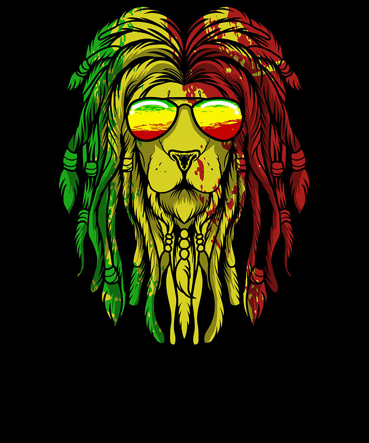 Reggae Music Lion Jamaican Flag Rasta Rastafari Digital Art by Mercoat ...