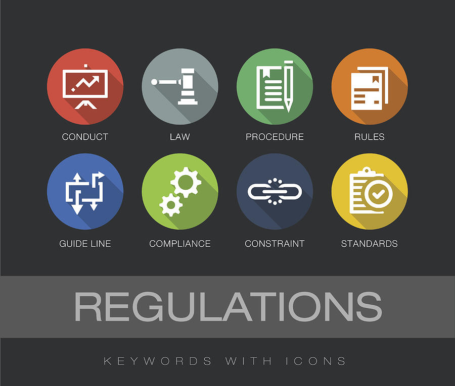 Regulations keywords with icons #1 Drawing by Enis Aksoy