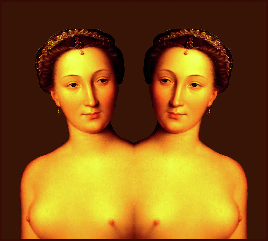 Renaissance Twins #1 Mixed Media by Lorena Cassady