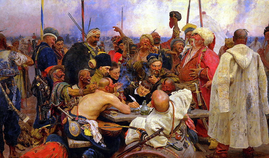 Portrait Painting - Reply of the Zaporozhian Cossacks #2 by Ilya Repin