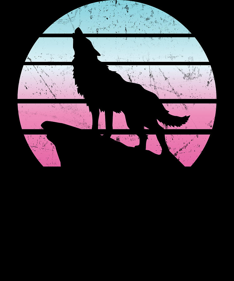 Retro Wolf Digital Art by Michael S