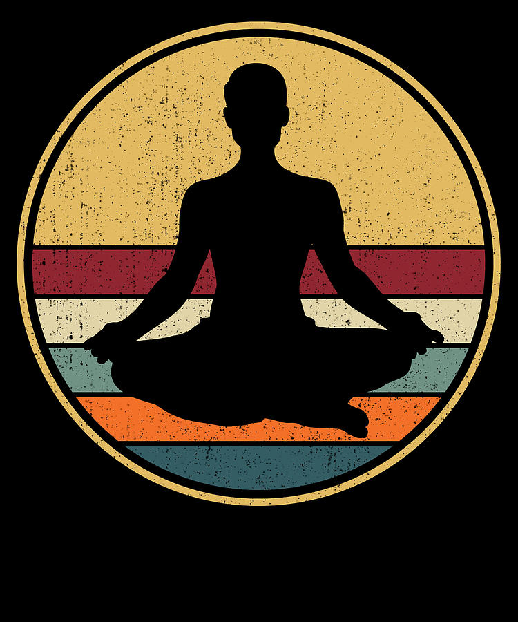 Retro Yoga Instructor Vintage Yogi Zen Meditation Digital Art by ...