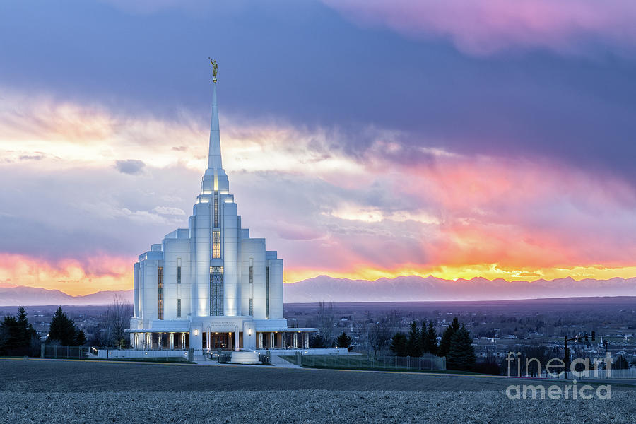 Rexburg Idaho Temple - After the Harvest Photograph by Bret Barton