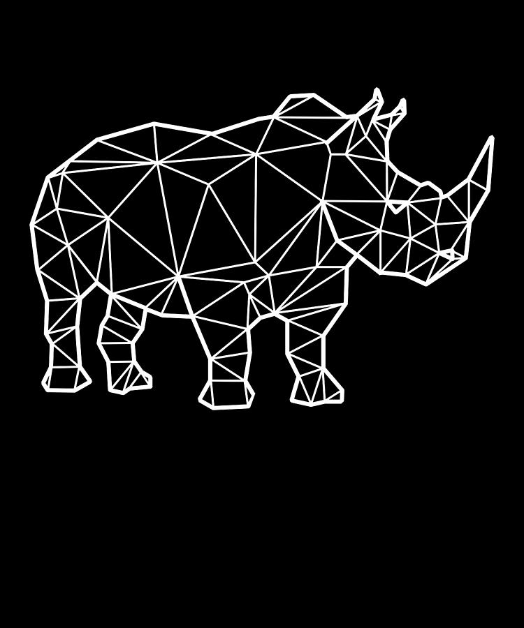Abstract Digital Art - Rhinoceros Polygon #1 by Manuel Schmucker