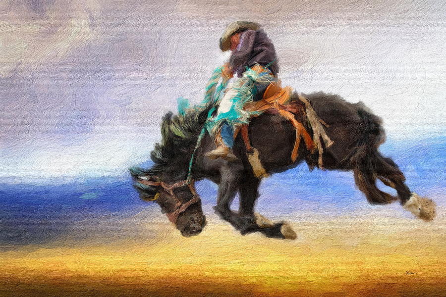Ridem Cowboy #1 Digital Art by Russ Harris