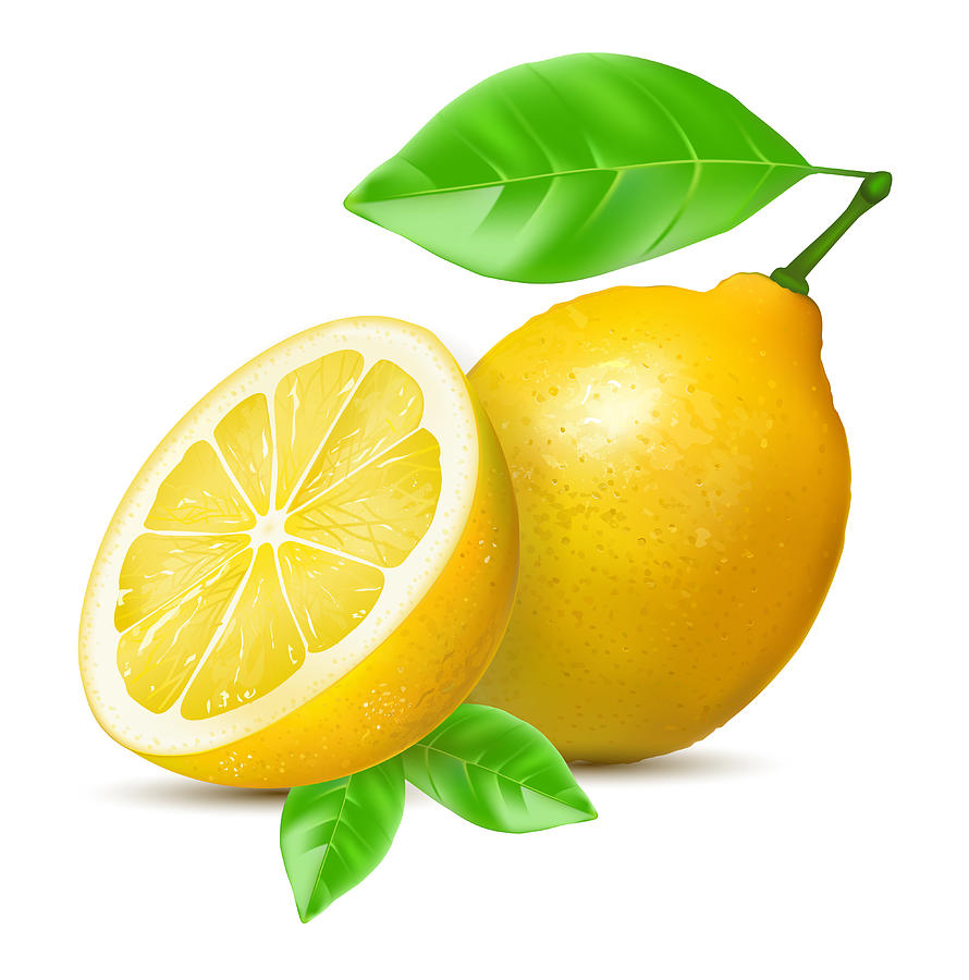 Ripe lemon with leaf. Digital Art by Kseniia Designer - Pixels