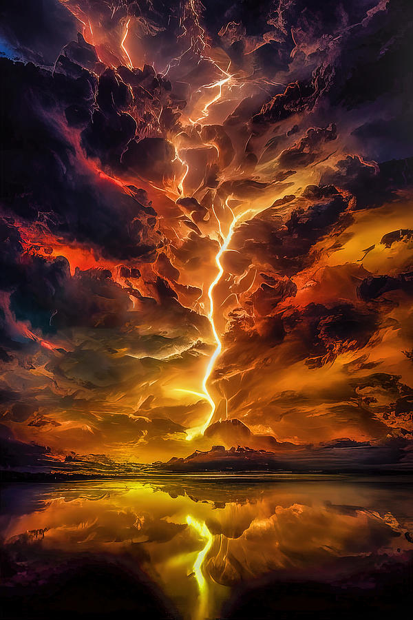 River of Lightning Digital Art by Wes and Dotty Weber
