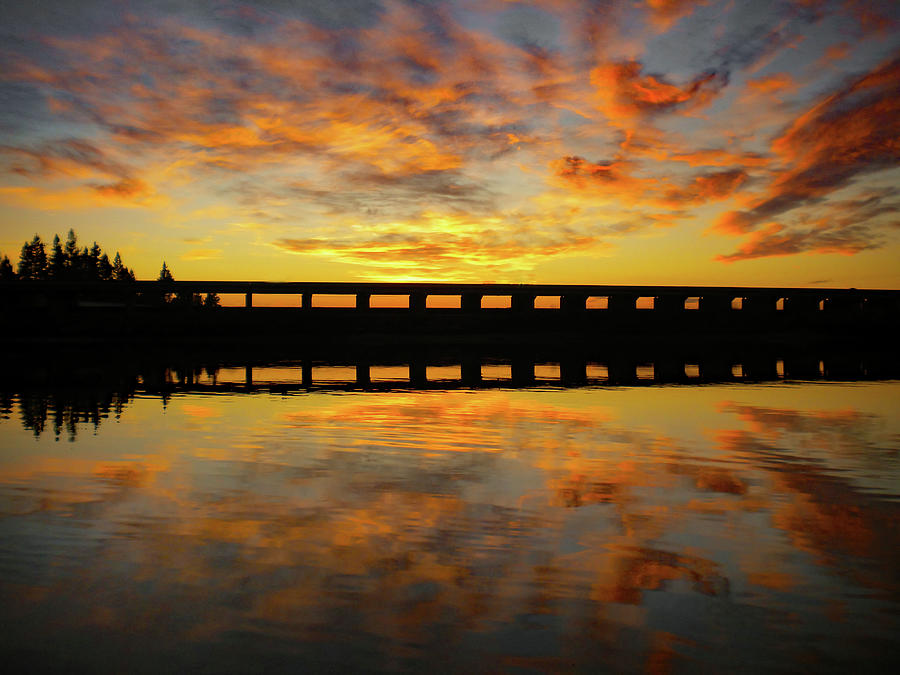 River Reflection Sunset  #1 Photograph by Marilyn MacCrakin