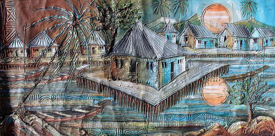 Riverine Village #1 Painting by Paul Gbolade Omidiran