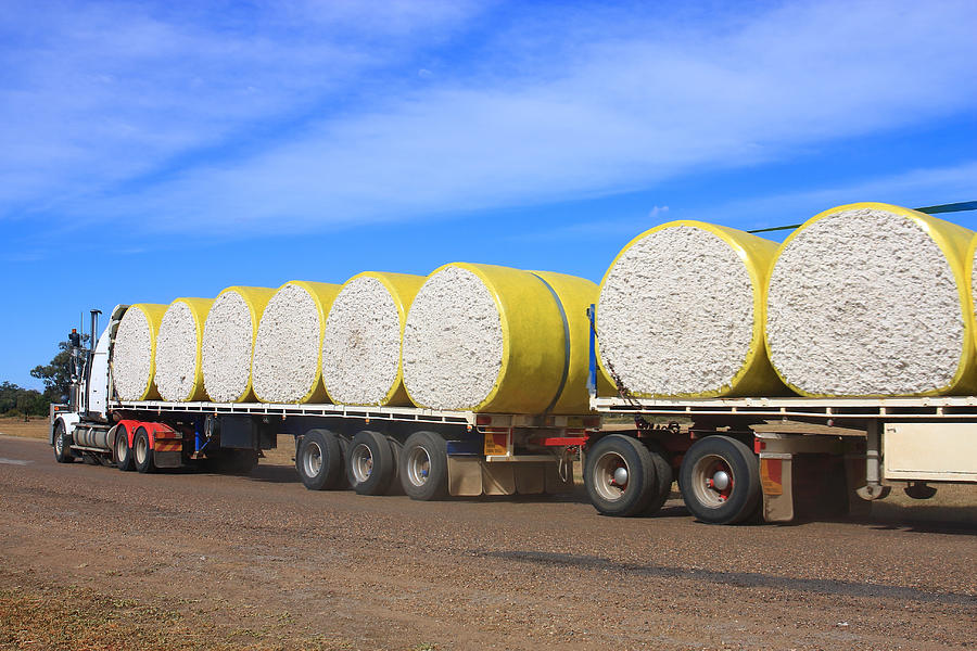 Road train carrying cotton bales #1 Photograph by Victor Pashkevich