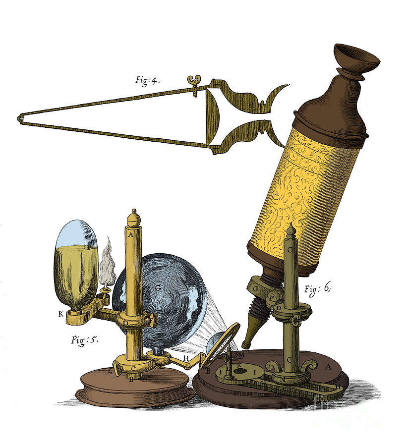 Robert Hooke Microscope, 17th Century #1 Photograph by Science Source