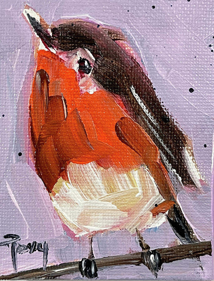 Robin #1 Painting by Roxy Rich