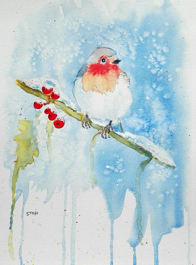 Robin #1 Painting by Sandie Croft