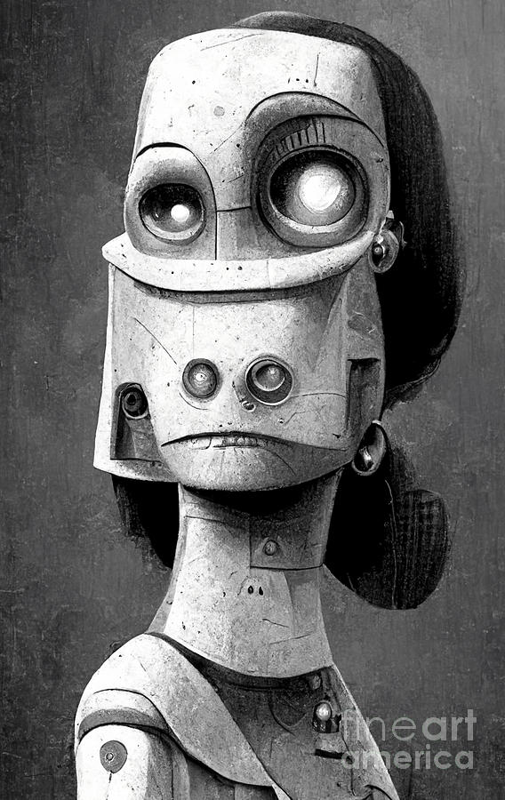 Robot Digital Art - Robot granny #2 by Sabantha