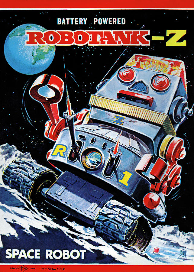 Vintage Drawing - Robotank-Z Space Robot #1 by Vintage Toy Posters