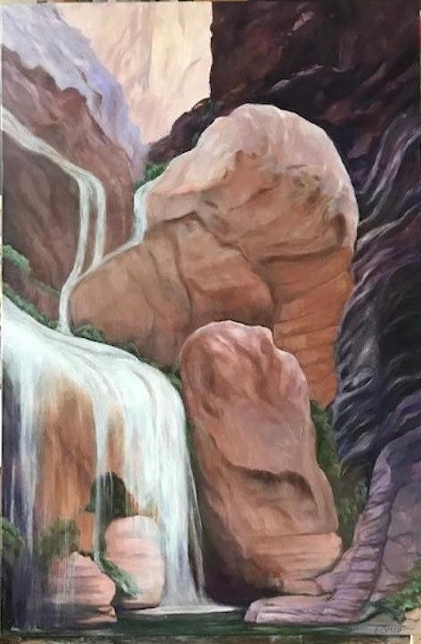 Landscape Painting - Rock and Hard Place by Irene Corey Landscape Painting - Rock and Hard Place by Irene Corey