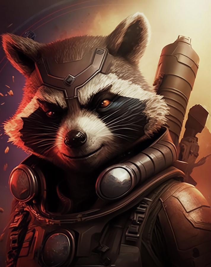 Rocket Raccoon Digital Art by Creationistlife - Fine Art America