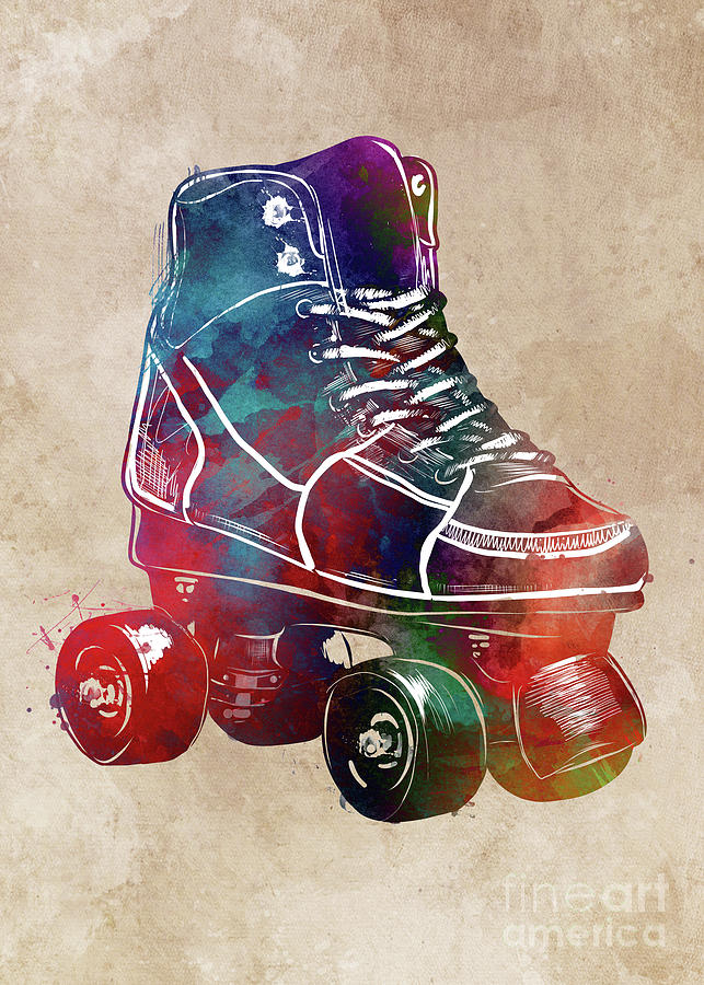 Roller Skates Sport Art #roller #skates #1 Digital Art by Justyna Jaszke JBJart