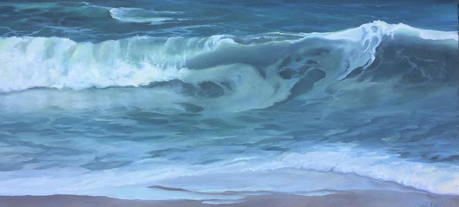 Ocean Painting - Rolling Waves #1 by Judy Rixom