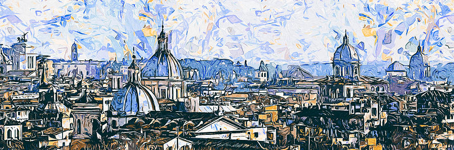 Rome Cityscape - 08 #1 Painting by AM FineArtPrints